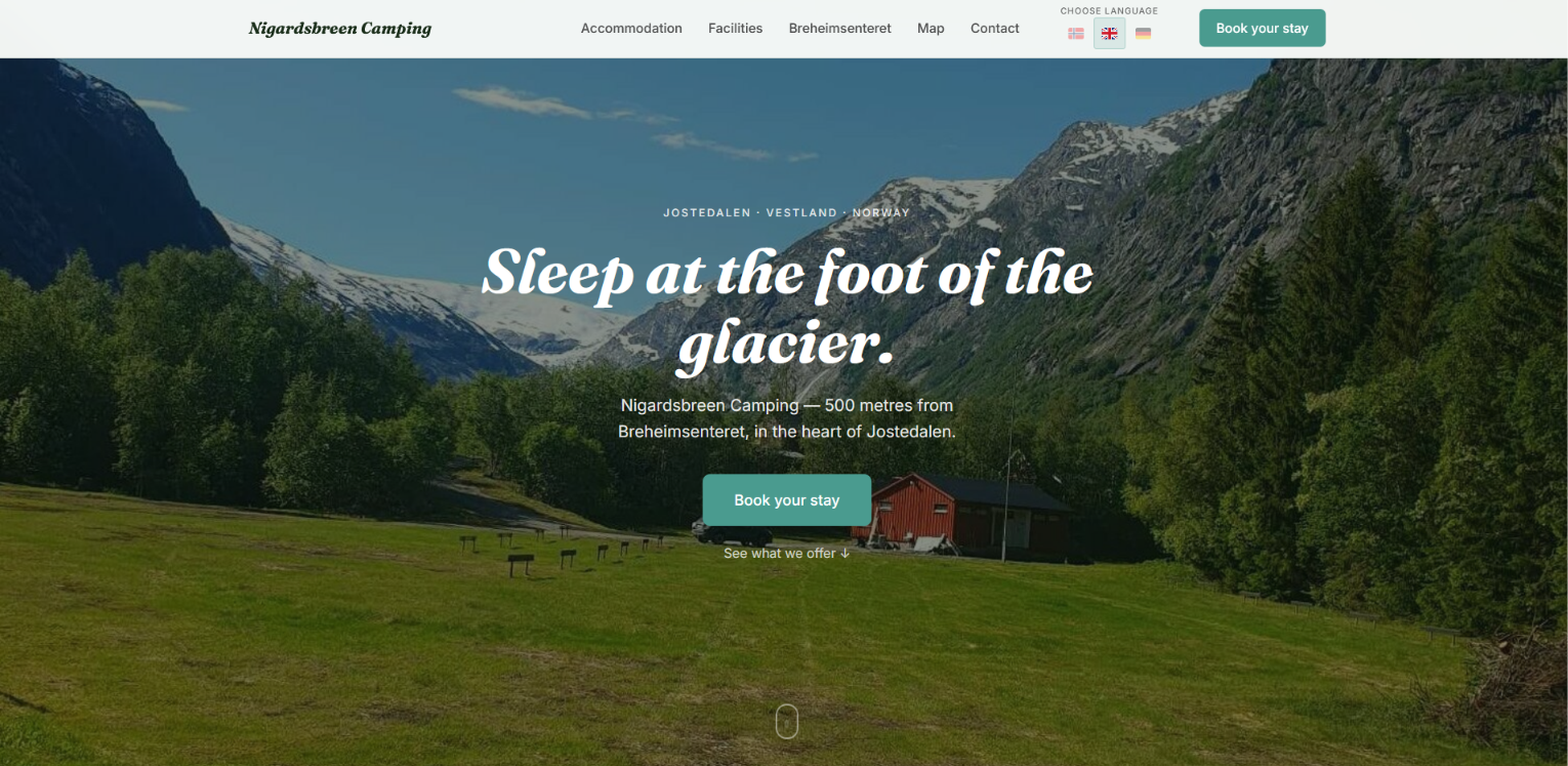 Skjermbilde av Nigardsbreen Camping